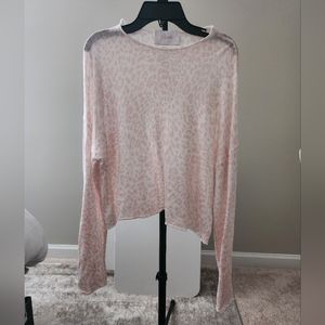 Blush boutique pink leopard sweater